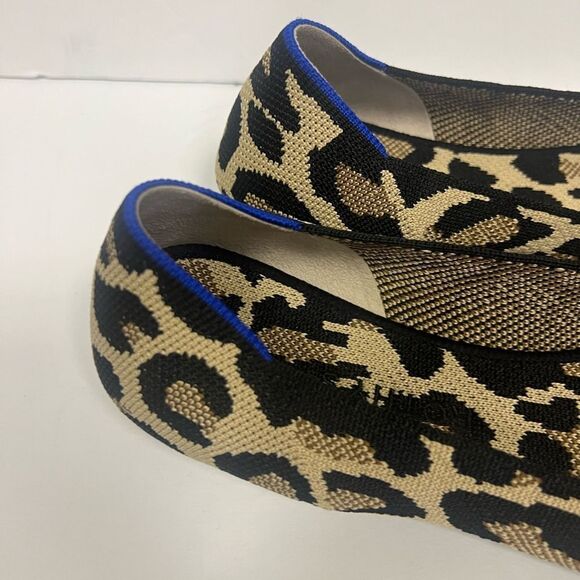Rothy’s Black and Brown Animal Print Flats with round toe Sz 12 - Picture 4 of 8
